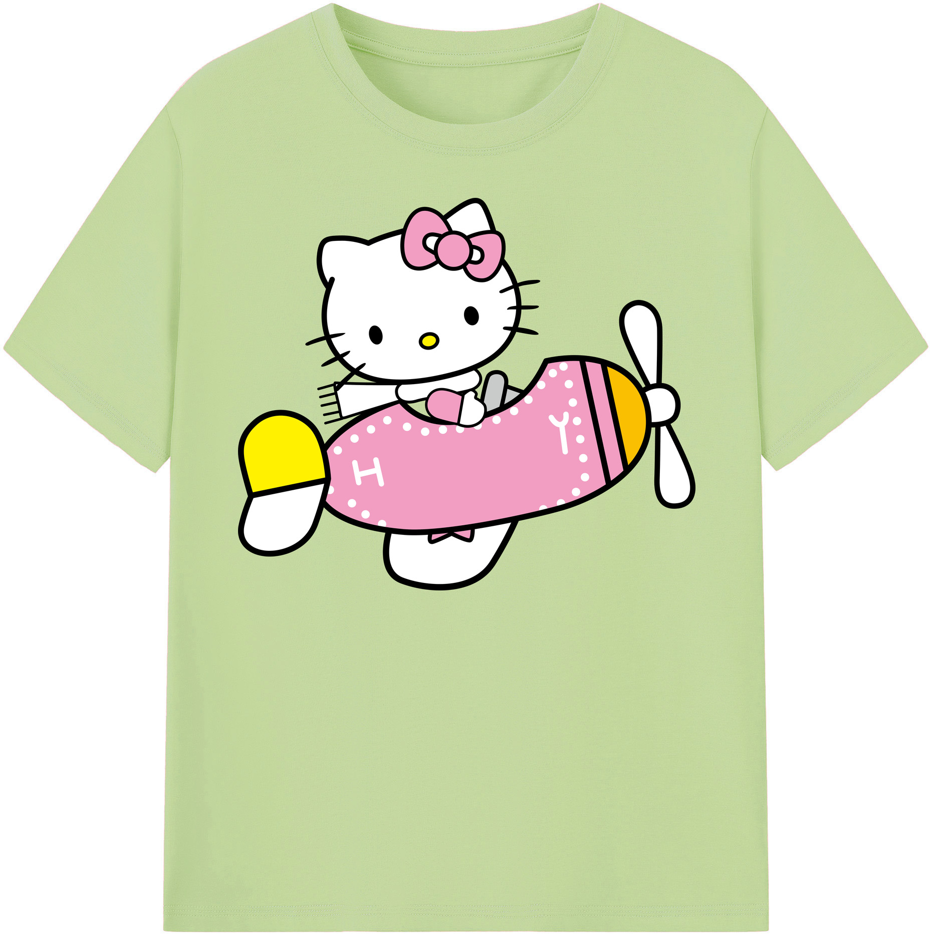 （画像用） Hello Kitty ハローキティ 綿100％半袖Tシャツ（フロントプリント）